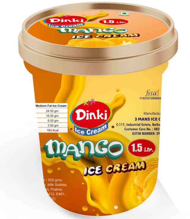 Dniki 1.5 Mango ice cream container
